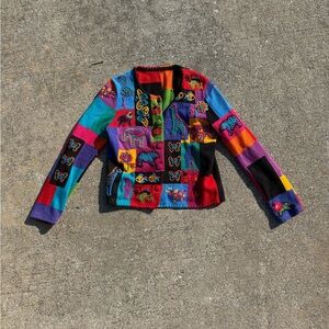 Michael Simon Multicolor Patchwork Embroidered Jacket